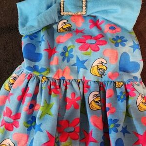 Smirfette Dog Dress with Bow.